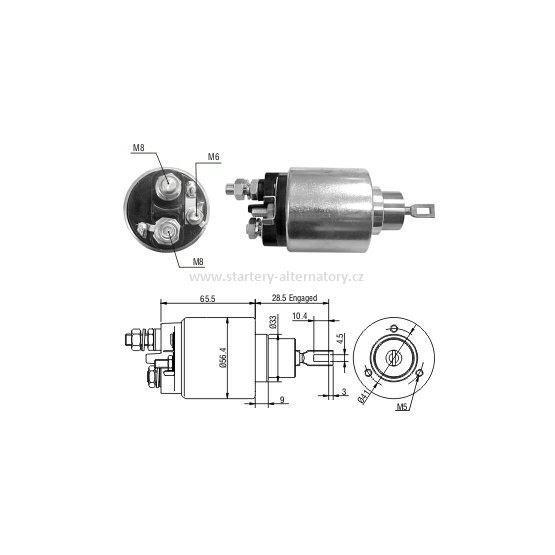 Spínací cívka BOSCH 2339303448, BOSCH 6033AD0312, startér: 0001223013, 12V