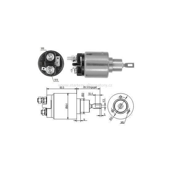 Spínací cívka BOSCH 0331303045 0331303064 0331303070, startéry: 0001211251 0001211506, 12V