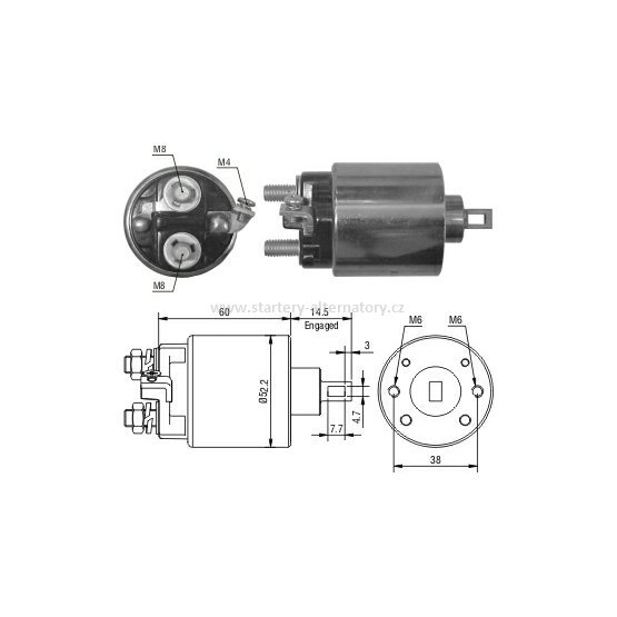 Spínací cívka HITACHI 2114-37613 2114-37673 2114-97612, Hitachi S114-850, 12V