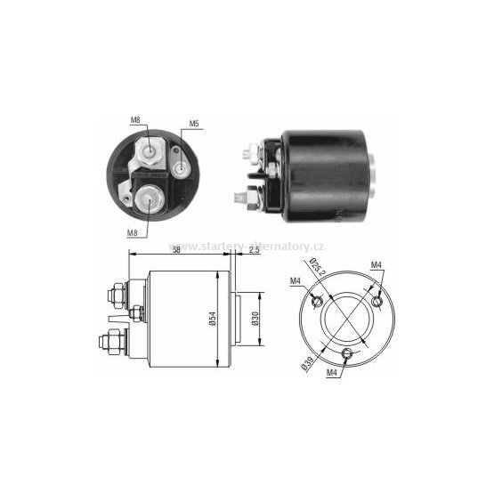 Spínací cívka VALEO 594118 594140 594365 594426 CED570, 12V
