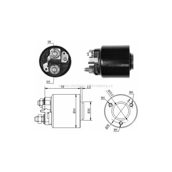 Spínací cívka VALEO 594045 CED552 NE777, 12V