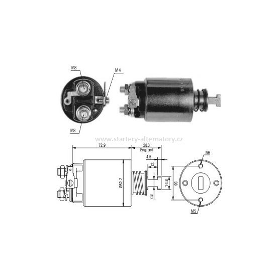 Spínací cívka HITACHI 212027002 212037002 212037003 212047002 212057002, 12V