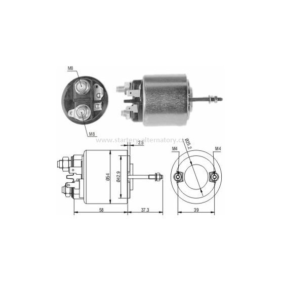 Spínací cívka VALEO 105254 182462 CED543 NE134 NE140, 12V