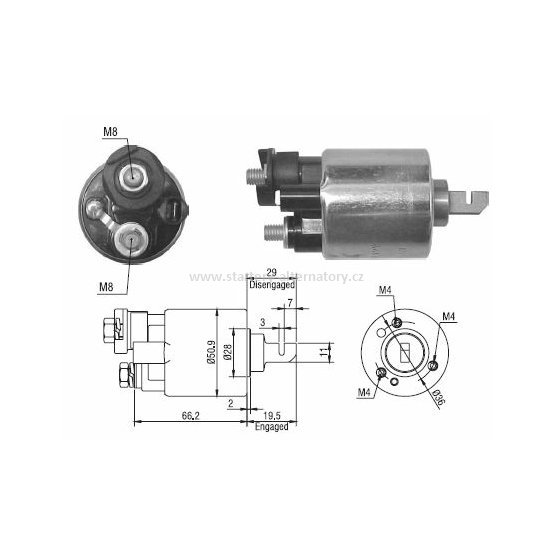 Spínací cívka MITSUBA 31210P2A004 31210P2C004, HONDA 31210P2CJ61 31210P2JJ61 31210P8AA01, 12V