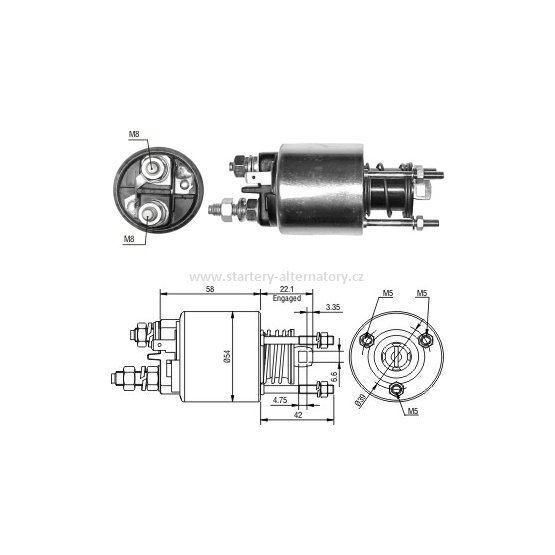 Spínací cívka MAGNETI MARELLI 85540981 85541410 9945557, startéry:63222889 63222936 63223109 E80,12V