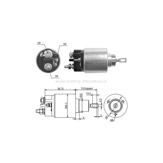 Spínací cívka BOSCH 2339304008 F000SH0125 F000SH0131, startéry: 0001108162 0001112041 0001116003,12V