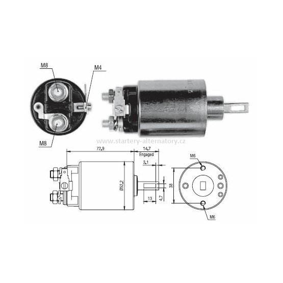 Spínací cívka HITACHI 211417006 211427001 211437003 211440076 211447006 211467006, 12V