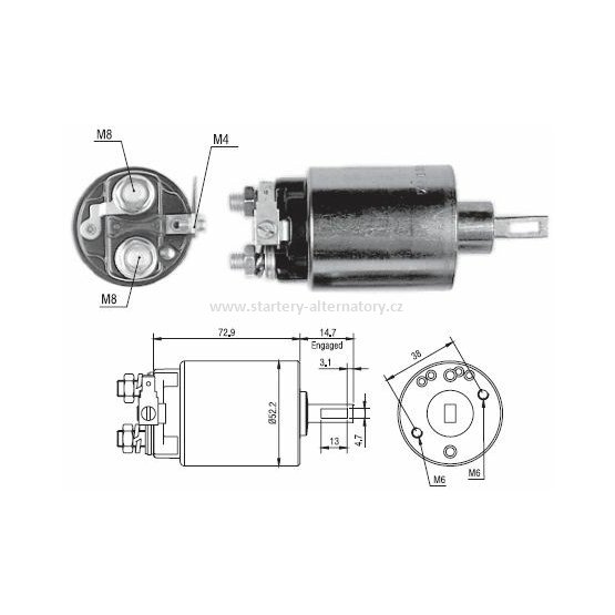 Spínací cívka HITACHI 211447009 211447507 211477007 8942284530, 12V
