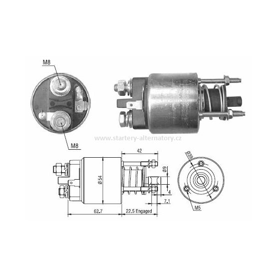 Spínací cívka MAGNETI MARELLI 85541350, startéry: 63101007, 63191007, 12V