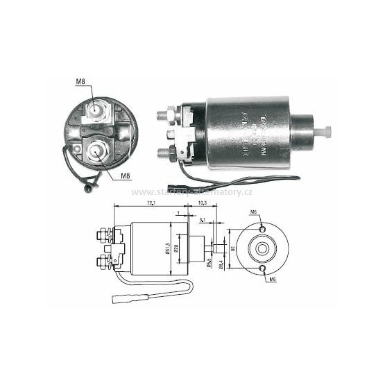 Spínací cívka MITSUBISHI M371X61371, MITSUBISHI MD611378, ZM798, startéry: M3T41285 M003T41285, 12V