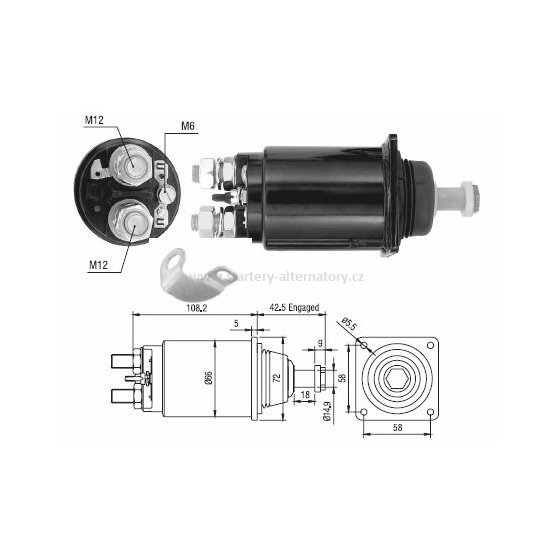 Spínací cívka BOSCH 2339403006 2339403506, startéry: 0001371004 0001371006 0001371008, 24V