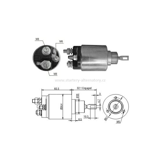 Spínací cívka BOSCH 0331303144 0331303644, FIAT 9944478, startéry: 0001218133 0001218147 0001218159,