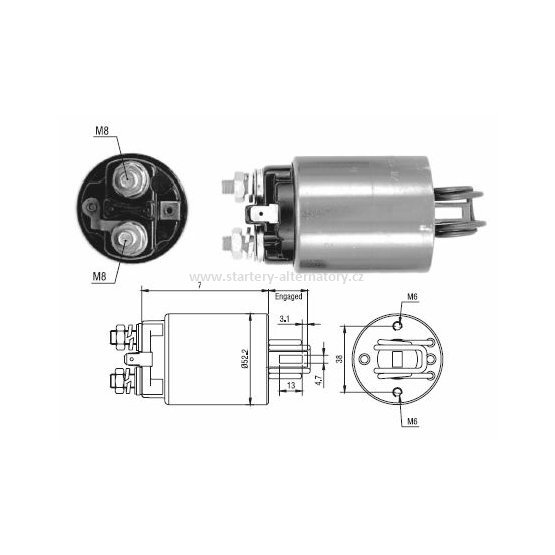 Spínací cívka HITACHI 21084823 211457001 211457504 211457604 211487002 211487004, 12V